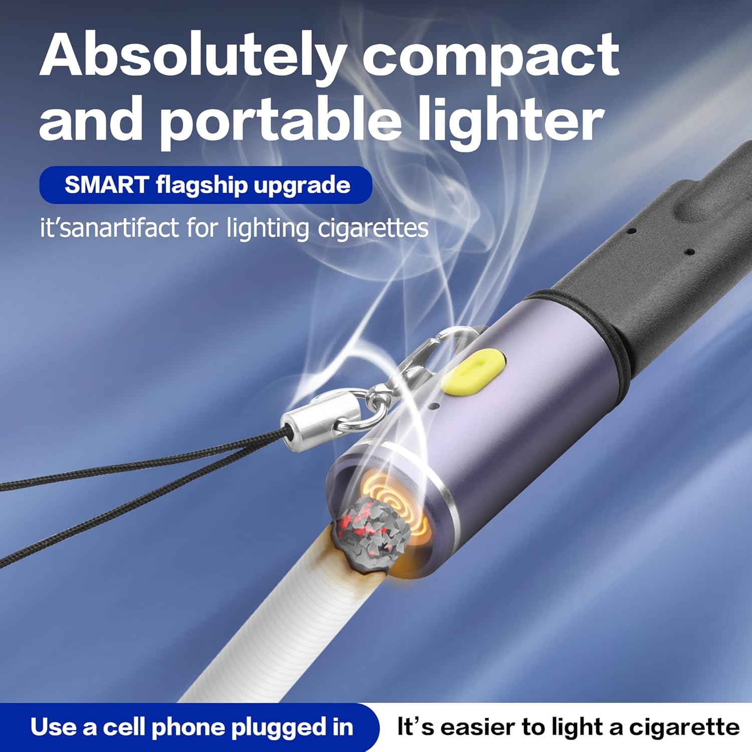 4-in-1 Charging Cable with Flameless Lighter – 60W Fast USB-C Charger
