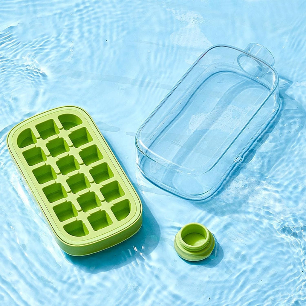 2025 Ice Cube Bottle with Straw – 2-in-1 Water Bottle & Touch-Free Ice Cube Tray