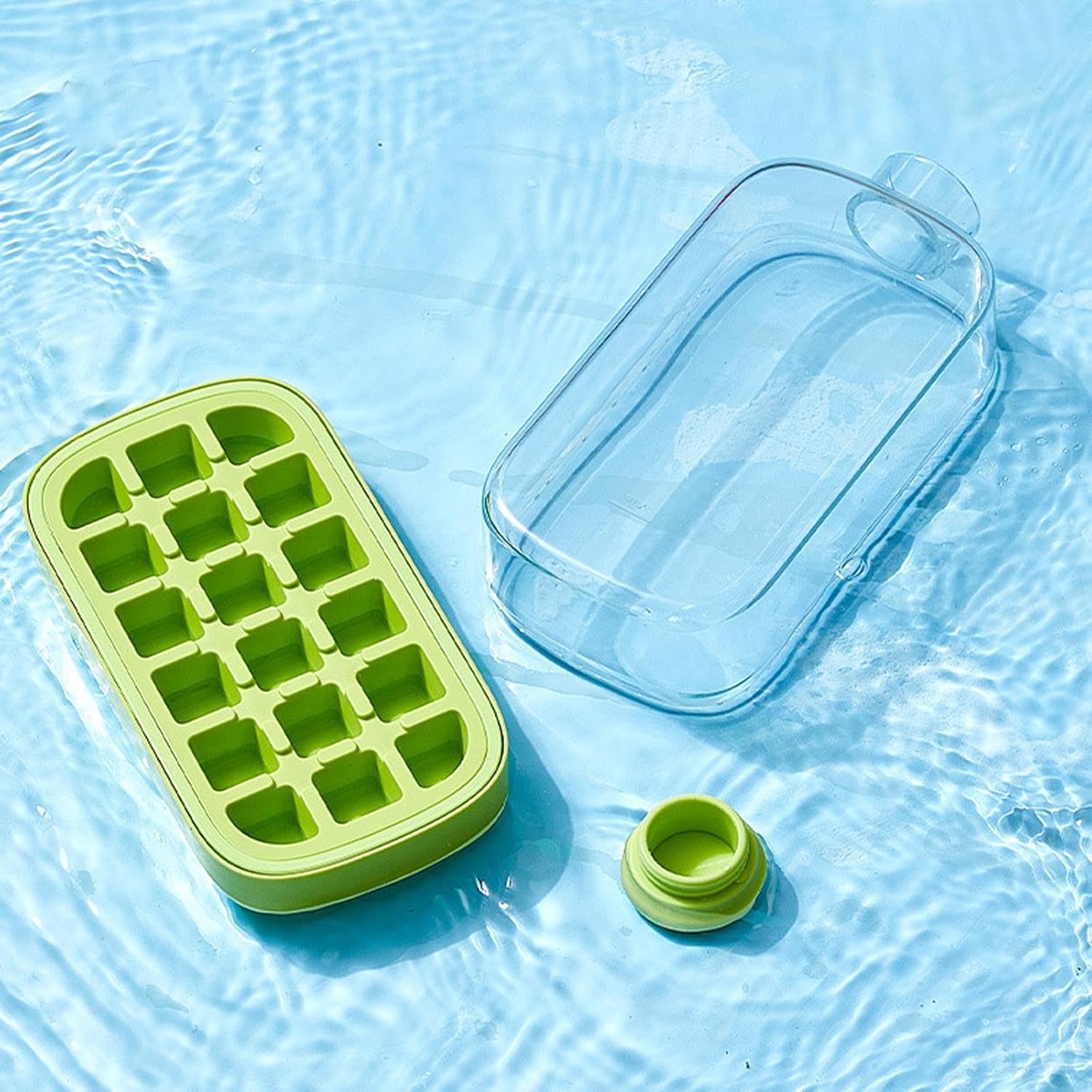 2025 Ice Cube Bottle with Straw – 2-in-1 Water Bottle & Touch-Free Ice Cube Tray