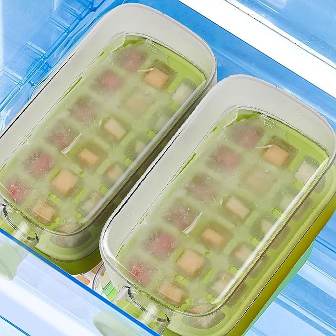 2025 Ice Cube Bottle with Straw – 2-in-1 Water Bottle & Touch-Free Ice Cube Tray