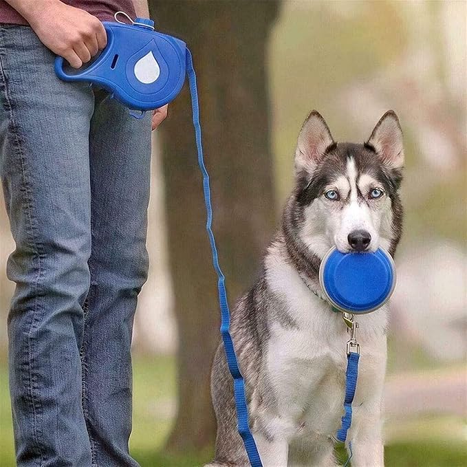 Multi-Functional Dog Leash with Built-in Water Bottle, Travel Bowl & Waste Bag Dispenser