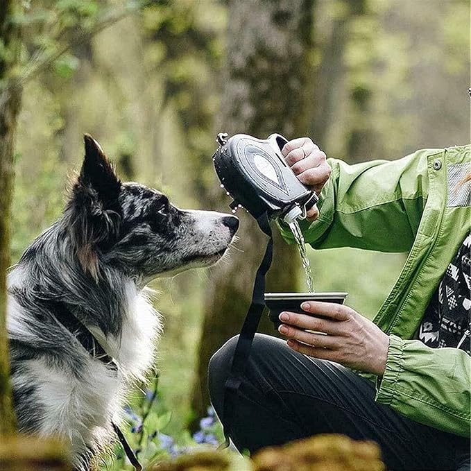 Multi-Functional Dog Leash with Built-in Water Bottle, Travel Bowl & Waste Bag Dispenser